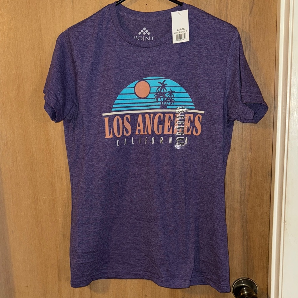 NWT Point LA Purple Graphic T-Shirt Large
